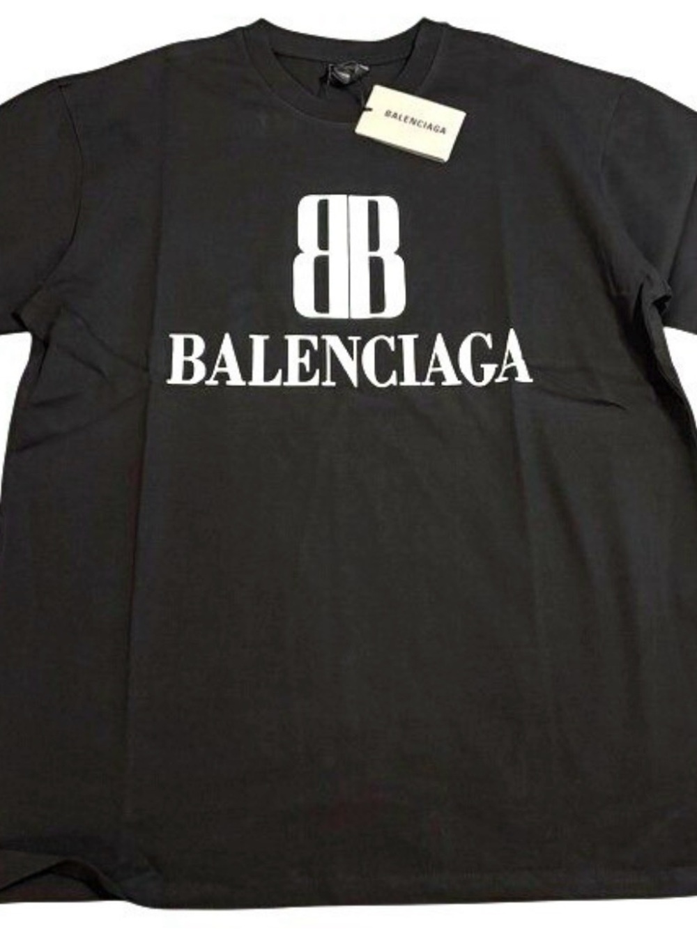 Balenciaga Mens Nano BB Logo T-Shirt Medium Fit Black XL (B56)